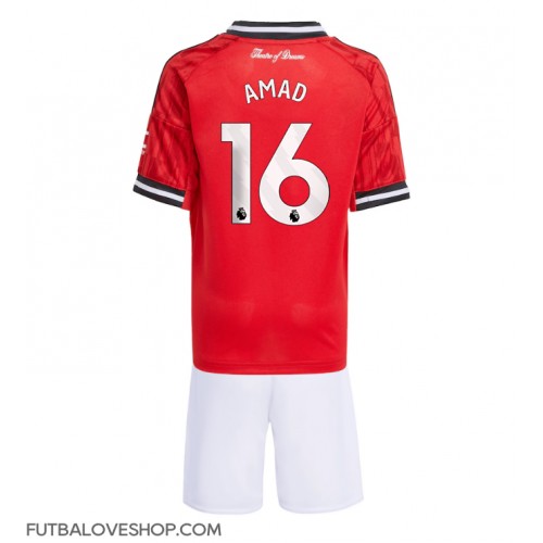 Dres Manchester United Amad Diallo #16 Domáci pre deti 2025-26 Krátky Rukáv (+ trenírky)